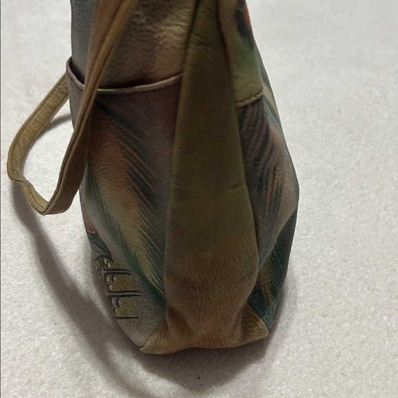 Anuschka Artistic Hand painted Leather Bag with Multicolor Design - Picture 10 of 11